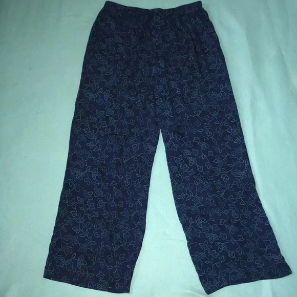 𝅺SHIP N SHORE vintage floral pull on pant elastic waistband art to wear size XL - Picture 1 of 7
